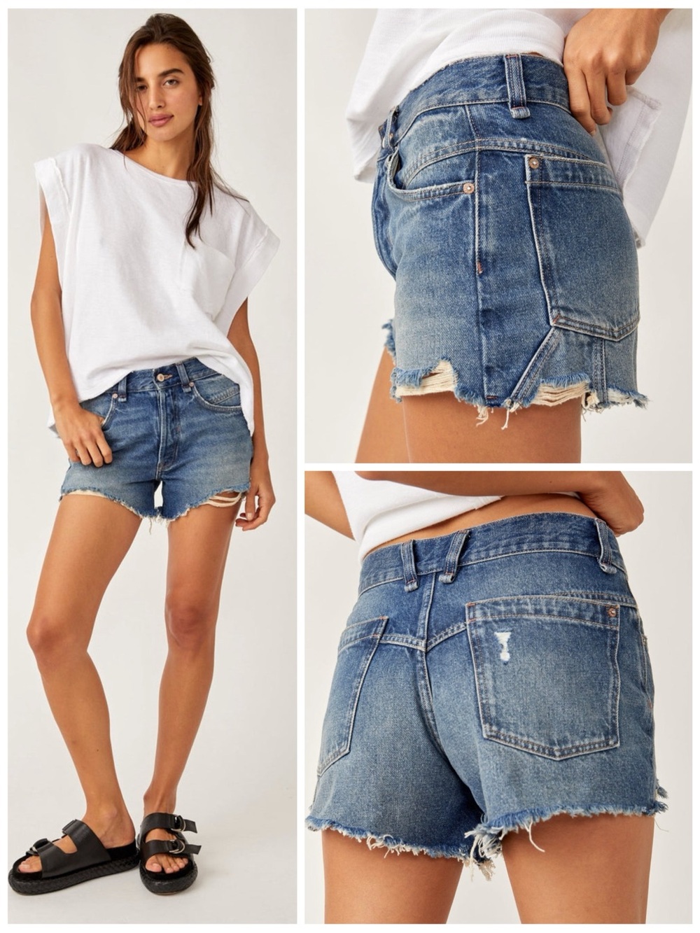 WE THE FREE PEOPLE Women’s Size 27 Sunsational Wash Now Or Never Denim Shorts